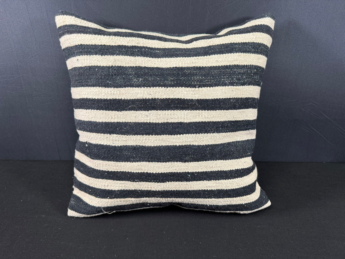 Turkish Hemp Pillow Cushion Natural Beige Black Pillow Cushion Cover 20x20 #30587