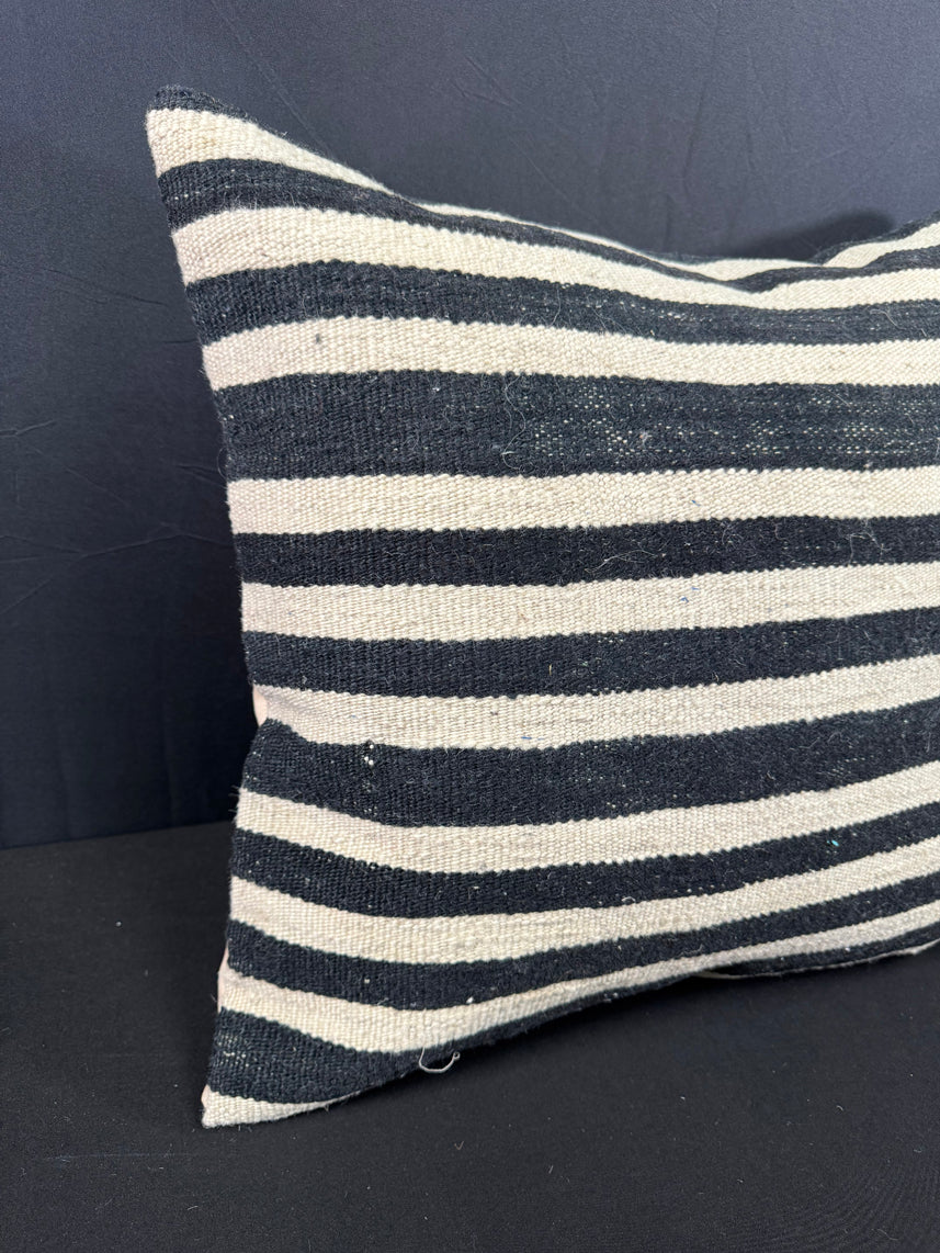 Turkish Hemp Pillow Cushion Natural Beige Black Pillow Cushion Cover 20x20 #30587