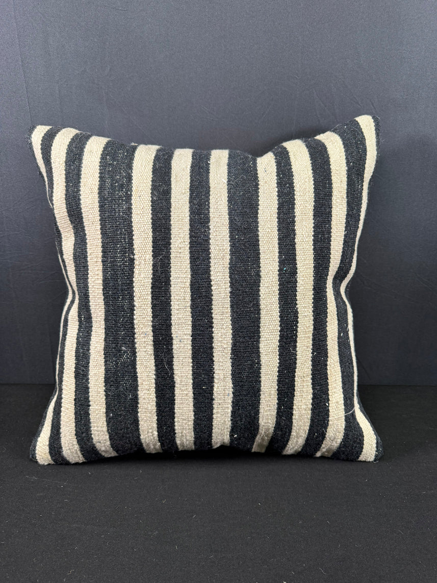 Turkish Hemp Pillow Cushion Natural Beige Black Pillow Cushion Cover 20x20 #30587