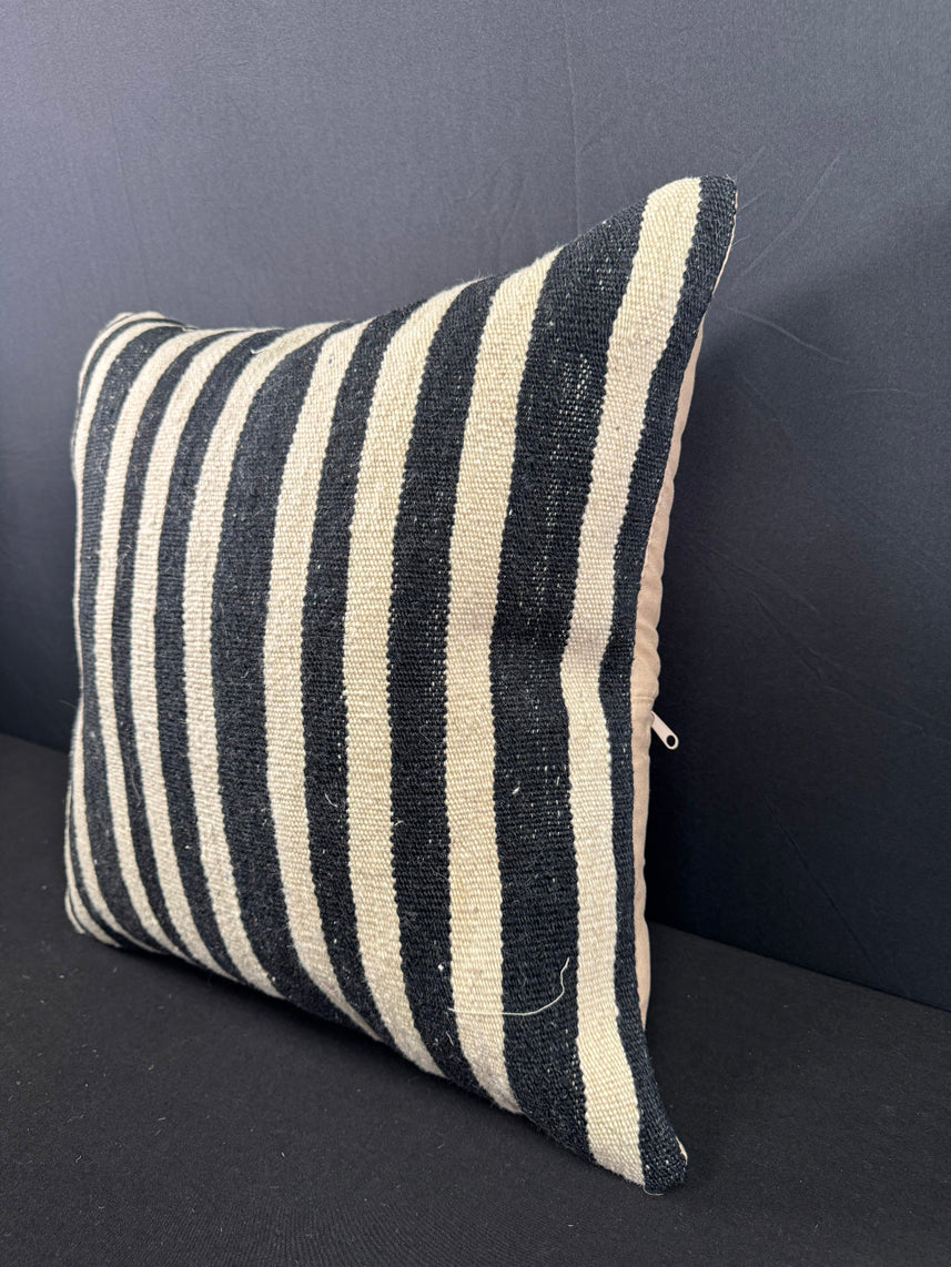 Turkish Hemp Pillow Cushion Natural Beige Black Pillow Cushion Cover 20x20 #30587