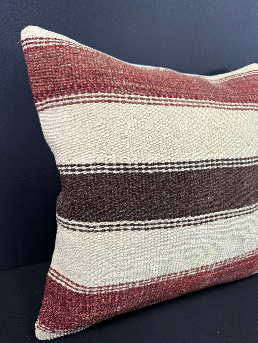 Turkish Hemp Pillow Cushion Natural Beige Red Pillow Cushion Cover 20x20 #30564