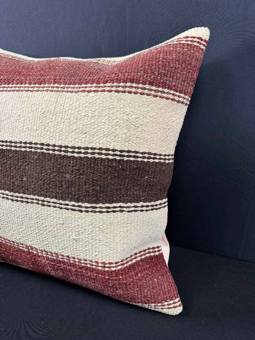 Turkish Hemp Pillow Cushion Natural Beige Red Pillow Cushion Cover 20x20 #30564