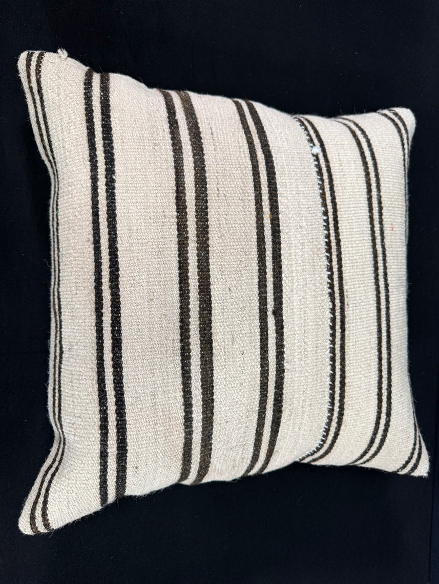 Turkish Hemp Pillow Cushion Natural Beige Dark Brown Pillow Cushion Cover 20x20 #30563