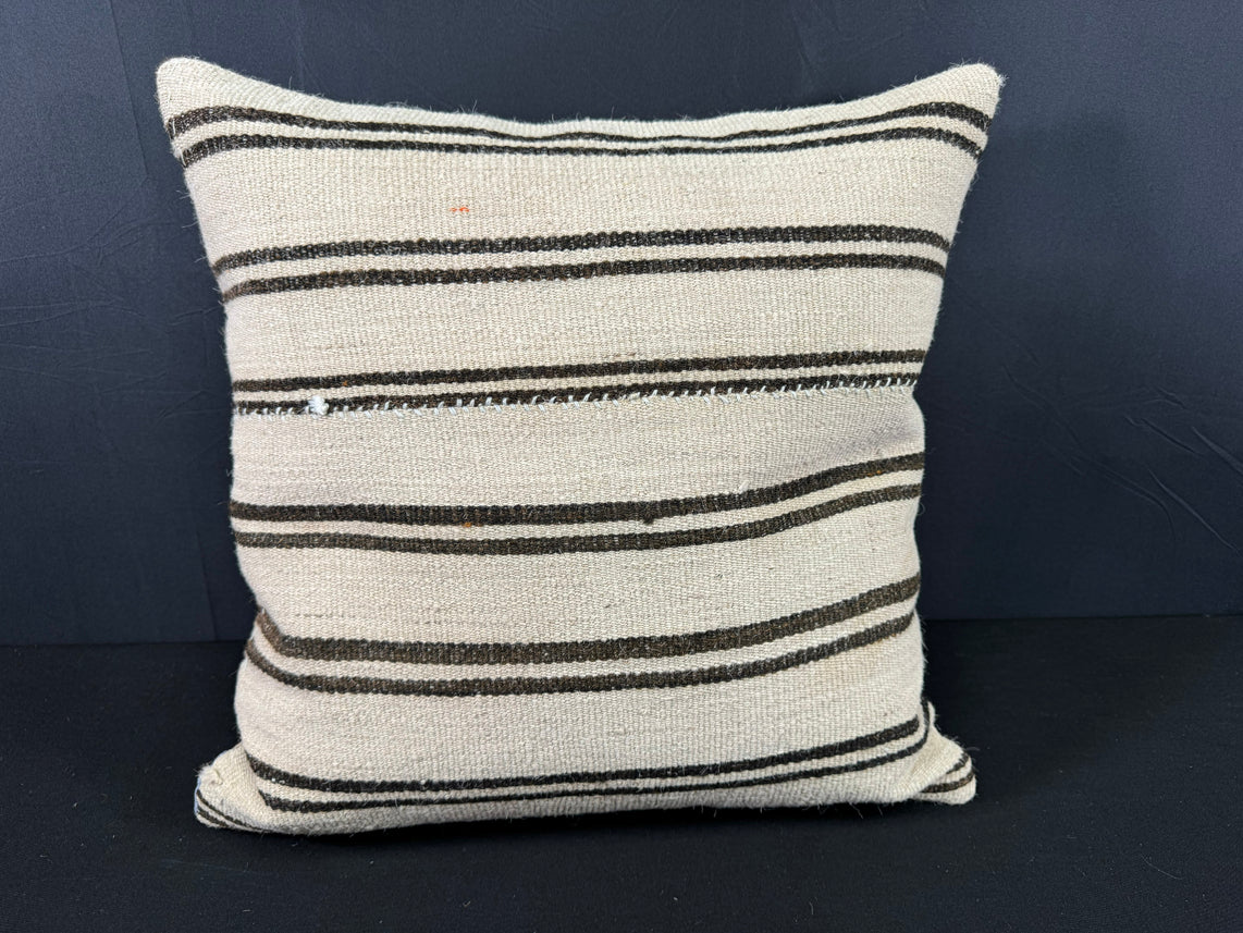 Turkish Hemp Pillow Cushion Natural Beige Dark Brown Pillow Cushion Cover 20x20 #30563