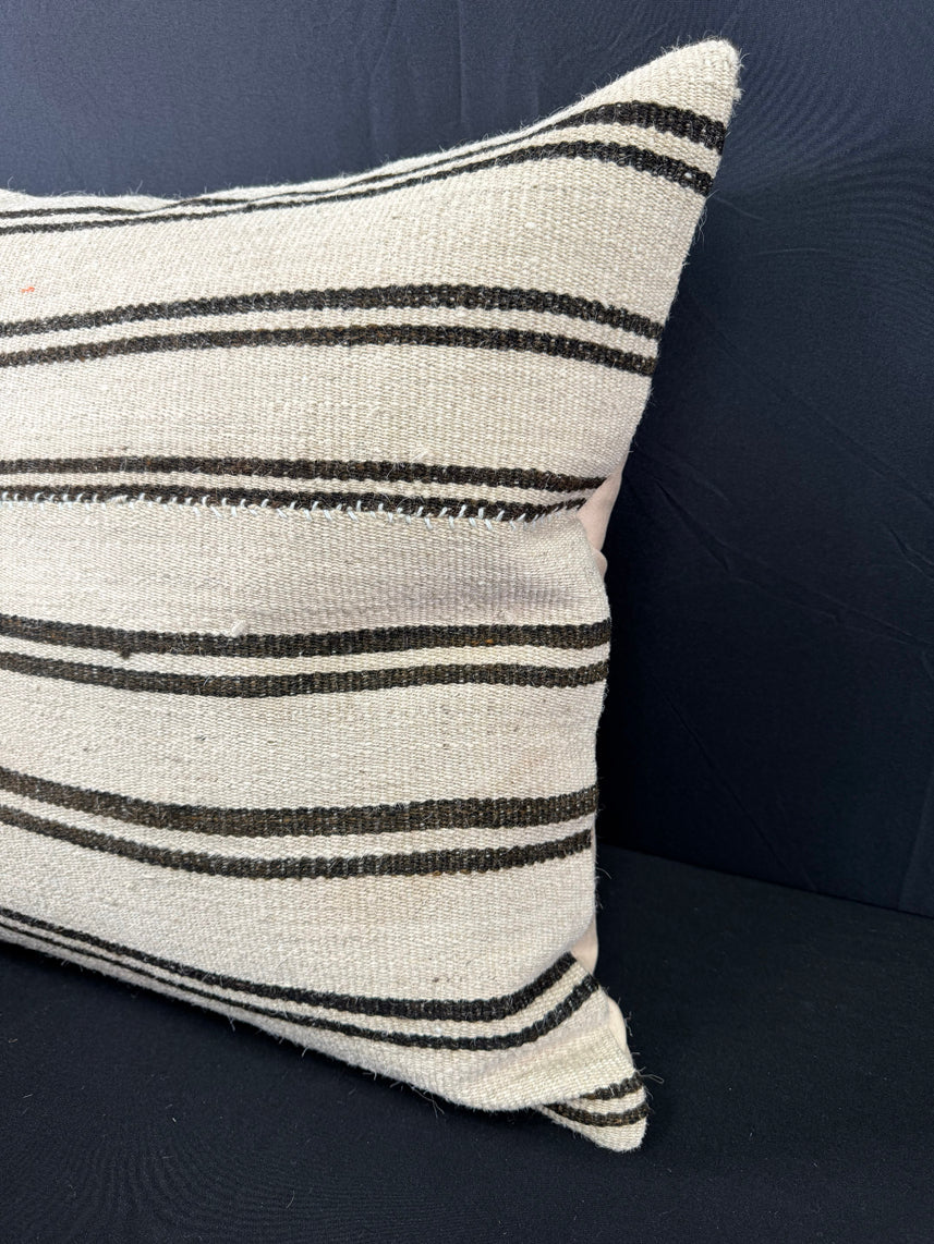 Turkish Hemp Pillow Cushion Natural Beige Dark Brown Pillow Cushion Cover 20x20 #30563