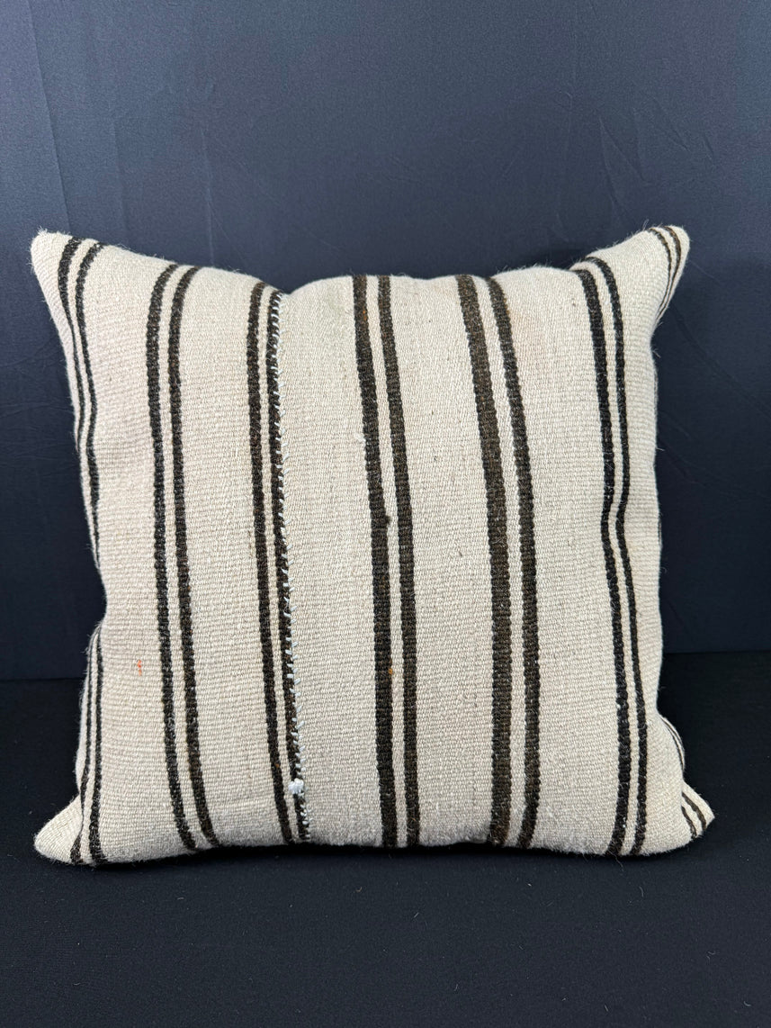 Turkish Hemp Pillow Cushion Natural Beige Dark Brown Pillow Cushion Cover 20x20 #30563