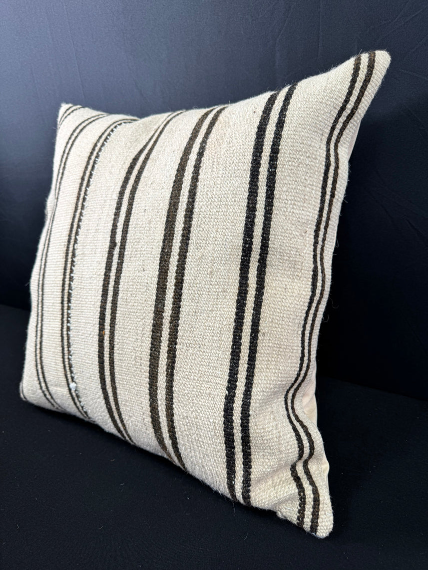 Turkish Hemp Pillow Cushion Natural Beige Dark Brown Pillow Cushion Cover 20x20 #30563