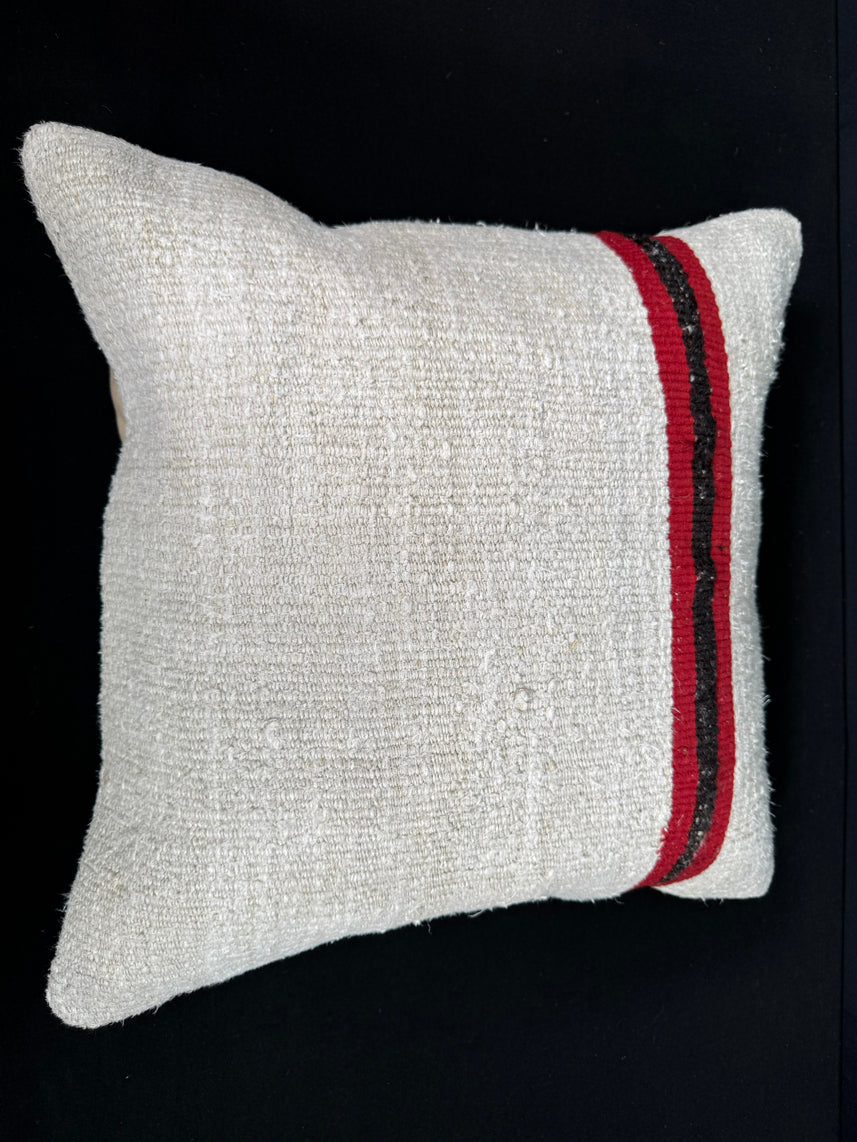 Turkish Hemp Pillow Cushion Natural Beige Red Pillow Cushion Cover 20x20 #30568