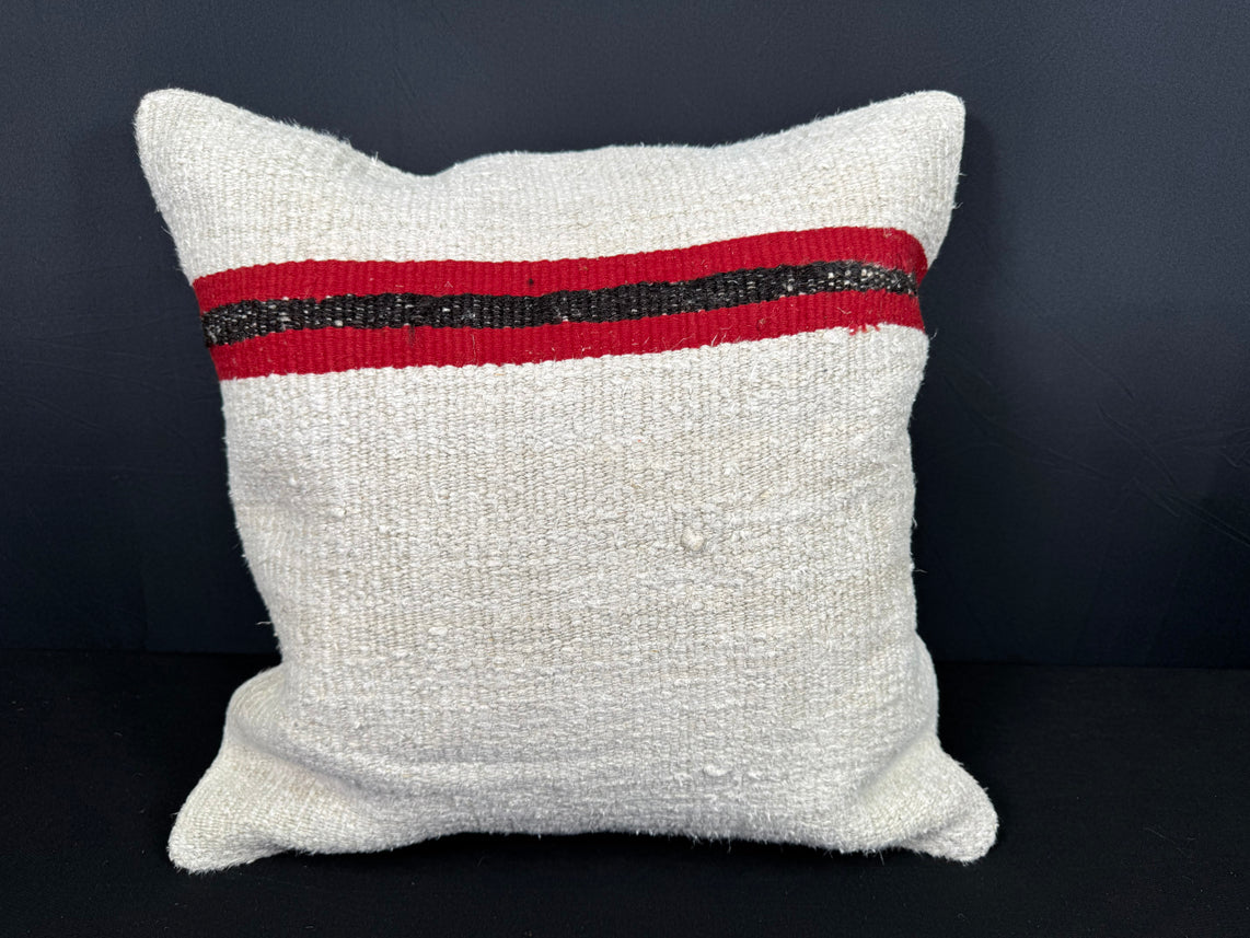 Turkish Hemp Pillow Cushion Natural Beige Red Pillow Cushion Cover 20x20 #30568