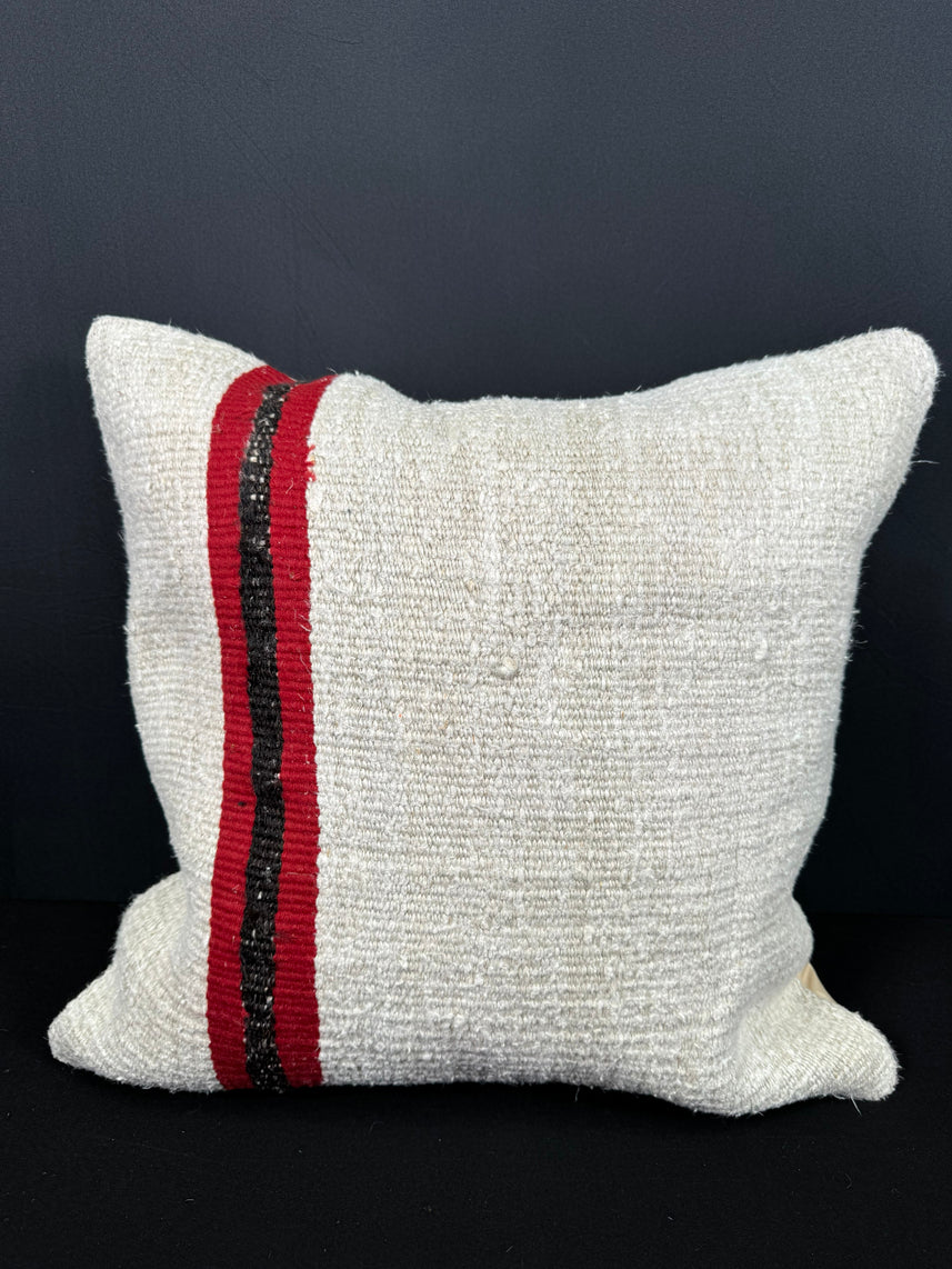 Turkish Hemp Pillow Cushion Natural Beige Red Pillow Cushion Cover 20x20 #30568