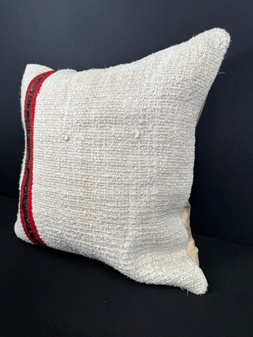 Turkish Hemp Pillow Cushion Natural Beige Red Pillow Cushion Cover 20x20 #30568