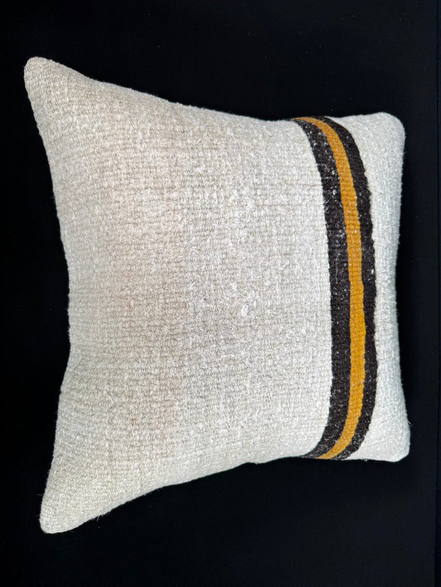 Turkish Hemp Pillow Cushion Natural Beige Black Pillow Cushion Cover 20x20 #30577