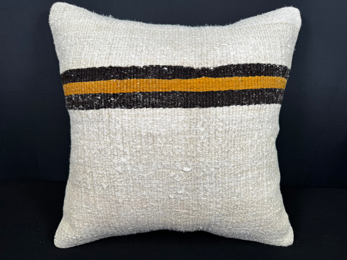 Turkish Hemp Pillow Cushion Natural Beige Black Pillow Cushion Cover 20x20 #30577