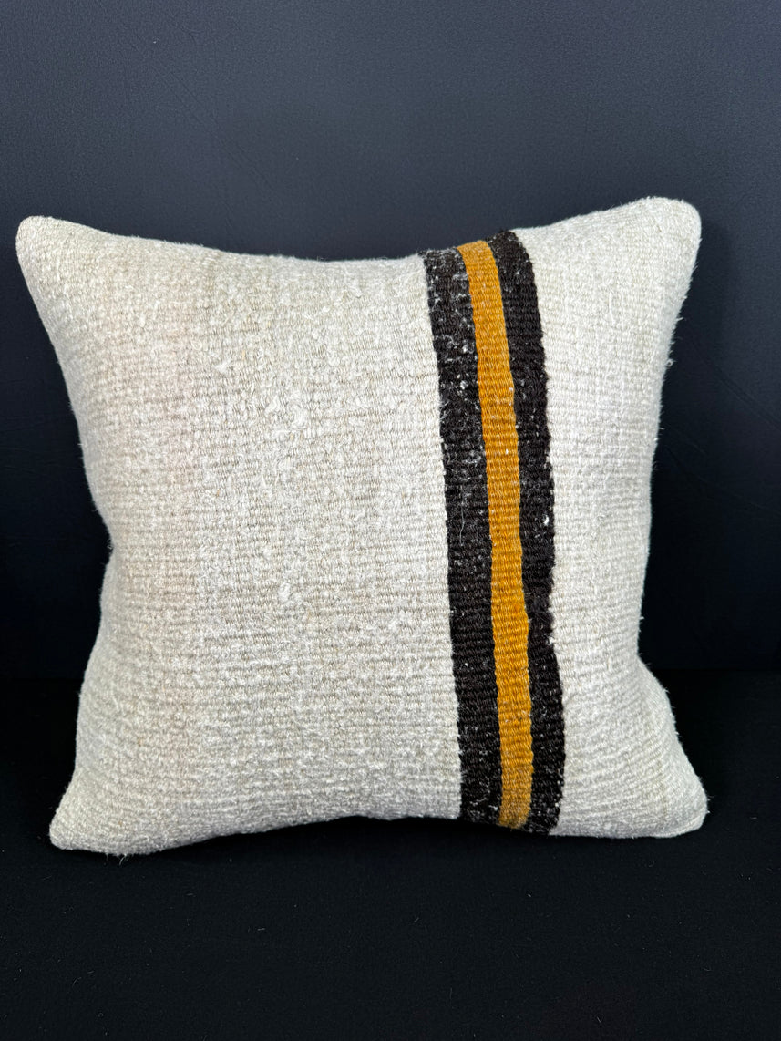 Turkish Hemp Pillow Cushion Natural Beige Black Pillow Cushion Cover 20x20 #30577