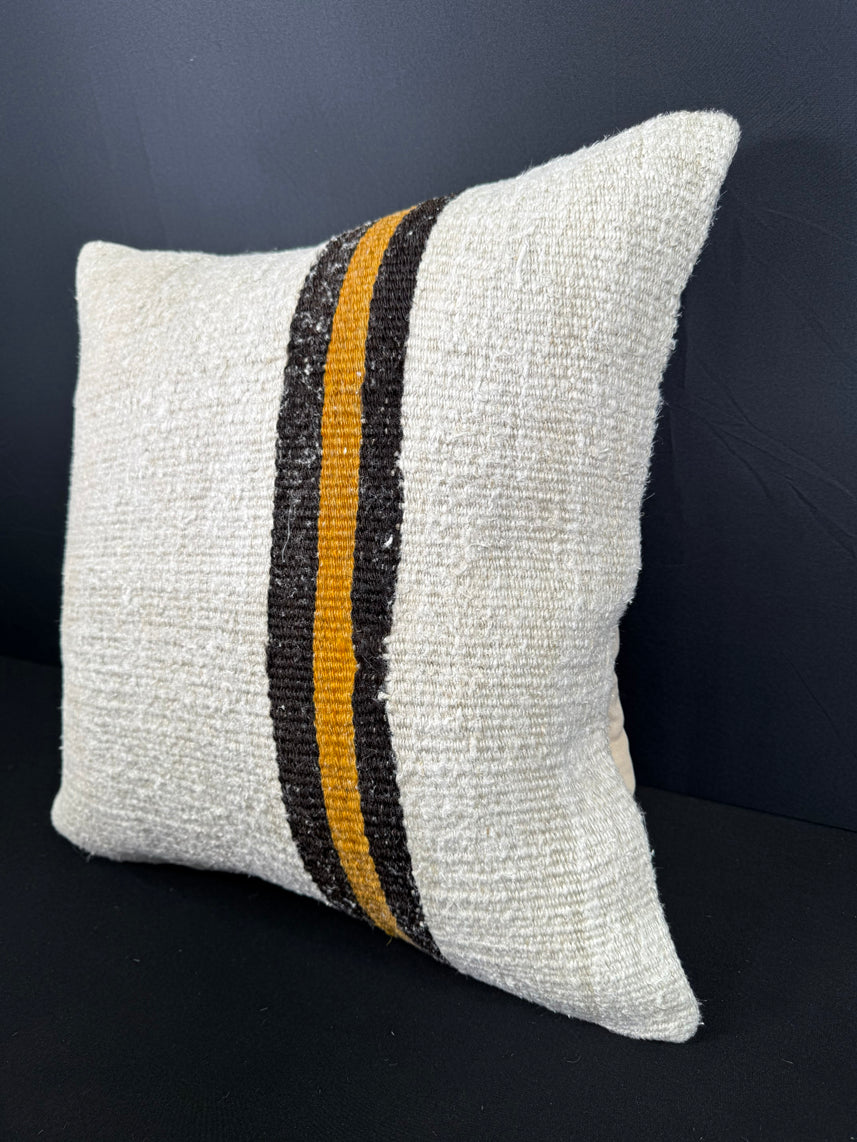 Turkish Hemp Pillow Cushion Natural Beige Black Pillow Cushion Cover 20x20 #30577