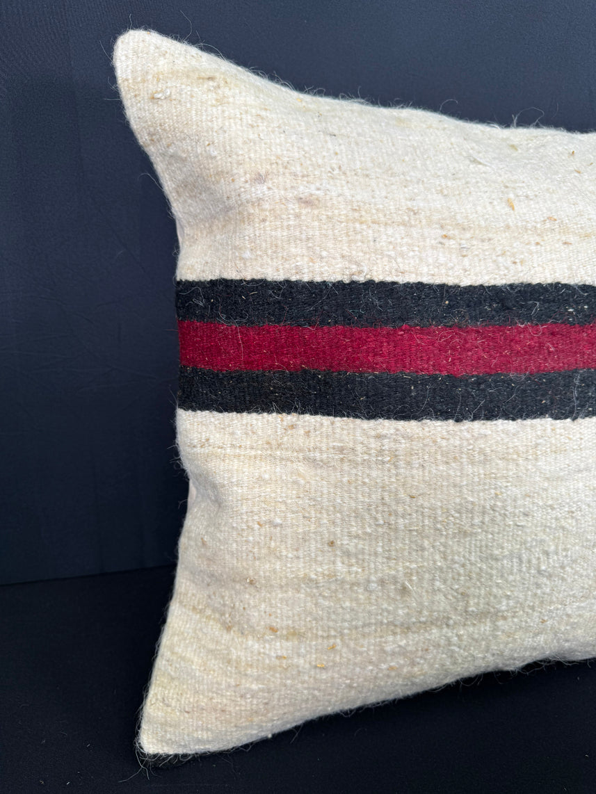 Turkish Hemp Pillow Cushion Natural Beige Black Pillow Cushion Cover 20x20 #30575