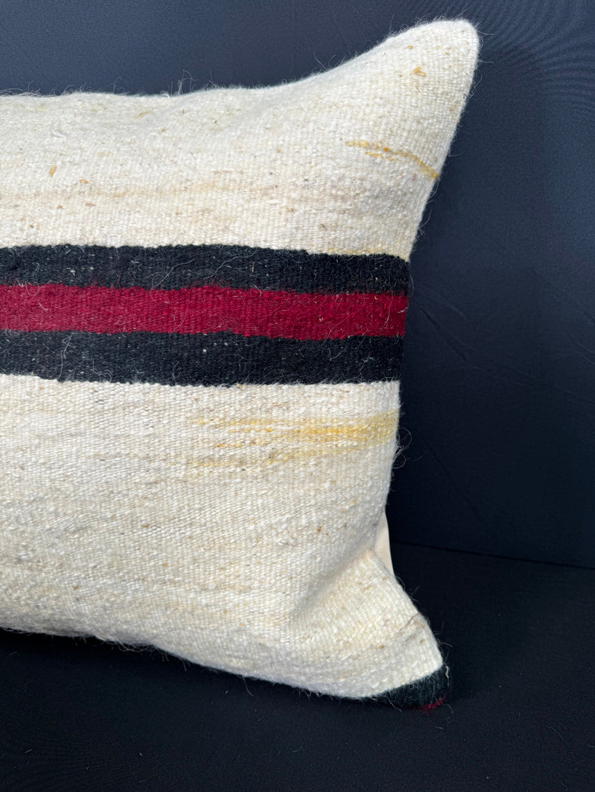 Turkish Hemp Pillow Cushion Natural Beige Black Pillow Cushion Cover 20x20 #30575