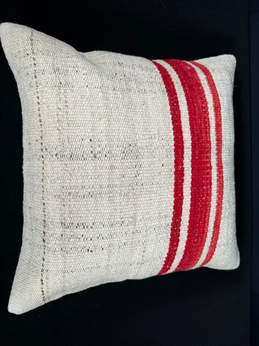 Turkish Hemp Pillow Cushion Natural Beige Red Pillow Cushion Cover 20x20 #30556