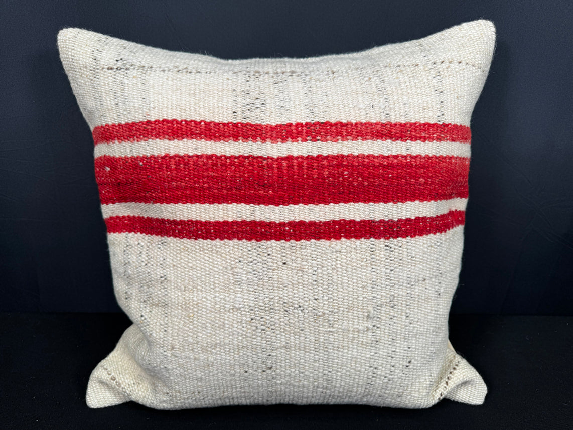 Turkish Hemp Pillow Cushion Natural Beige Red Pillow Cushion Cover 20x20 #30556