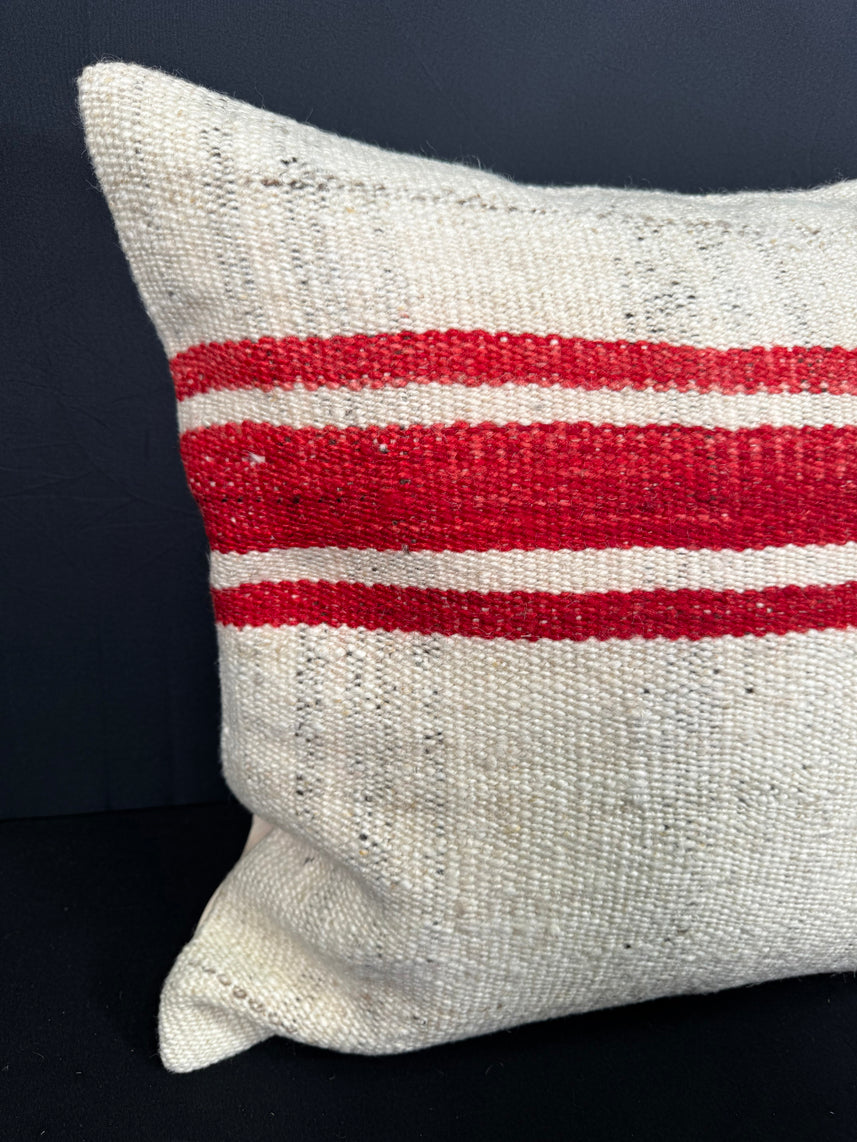 Turkish Hemp Pillow Cushion Natural Beige Red Pillow Cushion Cover 20x20 #30556