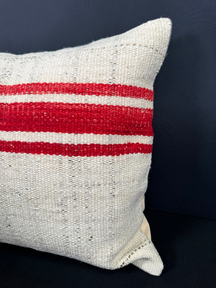 Turkish Hemp Pillow Cushion Natural Beige Red Pillow Cushion Cover 20x20 #30556