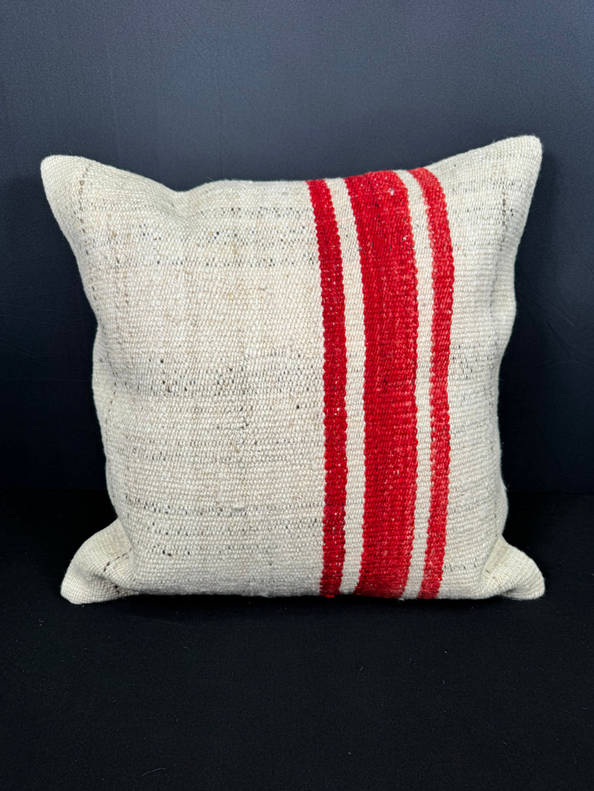 Turkish Hemp Pillow Cushion Natural Beige Red Pillow Cushion Cover 20x20 #30556