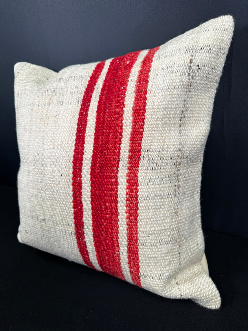 Turkish Hemp Pillow Cushion Natural Beige Red Pillow Cushion Cover 20x20 #30556