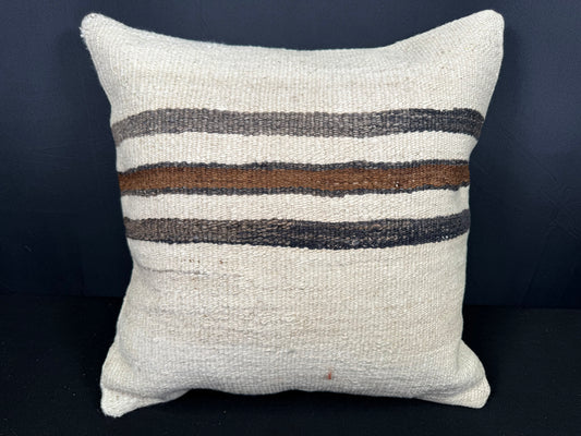 Turkish Hemp Pillow Cushion Natural Beige Black Pillow Cushion Cover 20x20 #30557