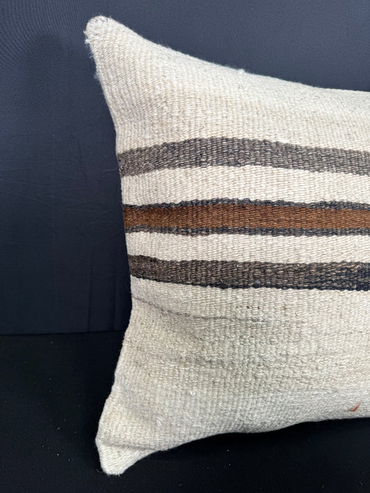 Turkish Hemp Pillow Cushion Natural Beige Black Pillow Cushion Cover 20x20 #30557