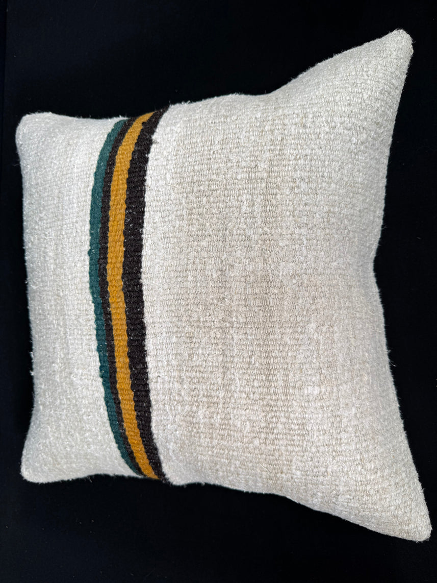 Turkish Hemp Pillow Cushion Natural Beige Black Pillow Cushion Cover 20x20 #30574
