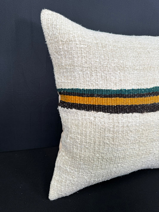 Turkish Hemp Pillow Cushion Natural Beige Black Pillow Cushion Cover 20x20 #30574