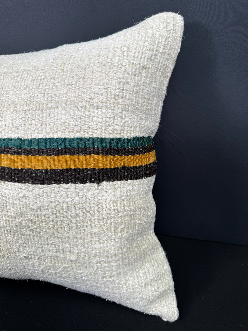 Turkish Hemp Pillow Cushion Natural Beige Black Pillow Cushion Cover 20x20 #30574