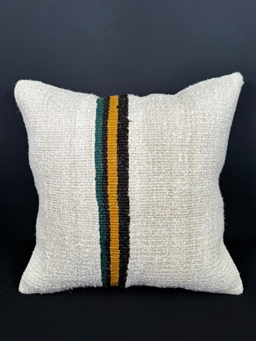 Turkish Hemp Pillow Cushion Natural Beige Black Pillow Cushion Cover 20x20 #30574