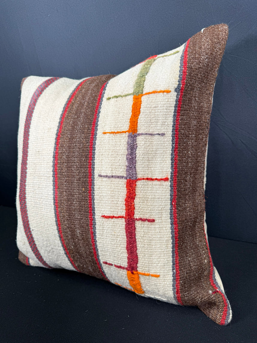 Turkish Hemp Pillow Cushion Natural Beige Brown Pillow Cushion Cover 20x20 #30560