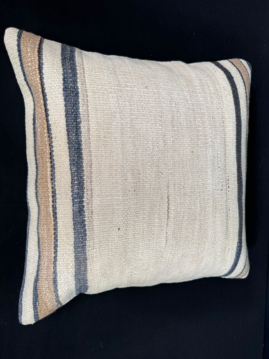 Turkish Hemp Pillow Cushion Natural Beige Black Pillow Cushion Cover 20x20 #30576