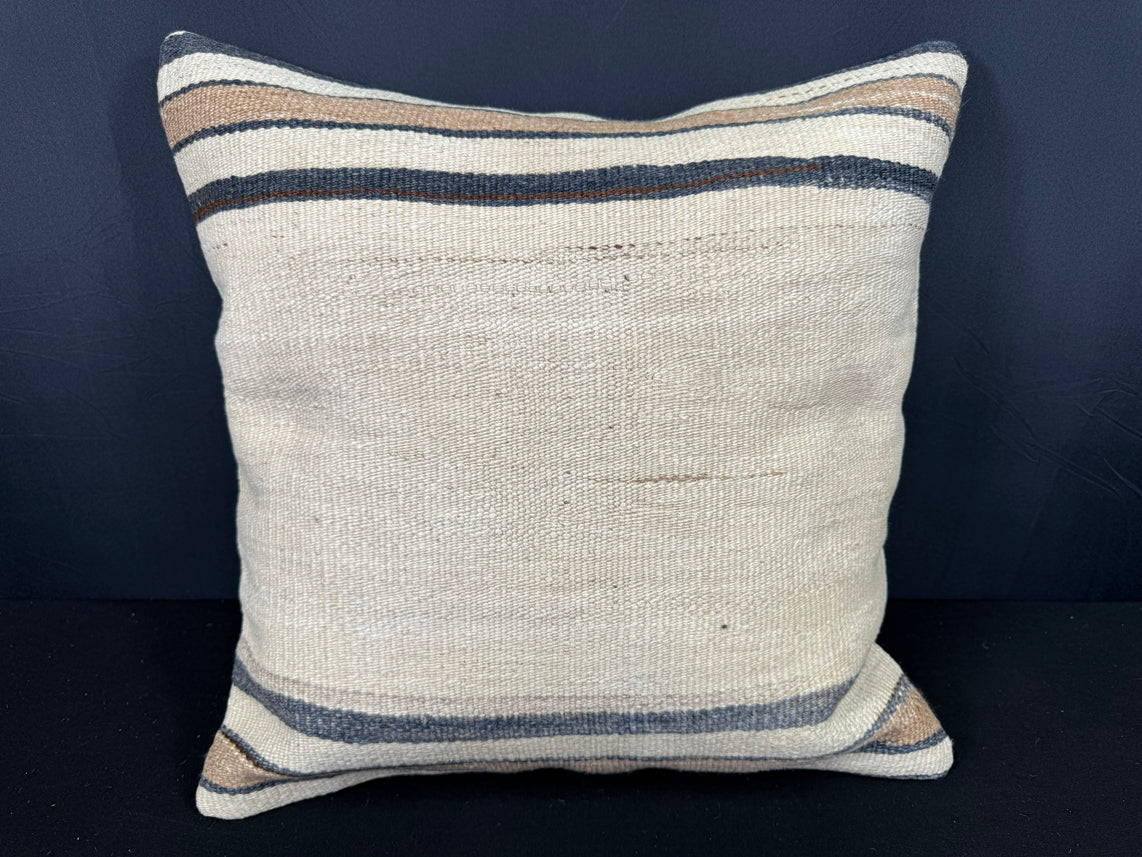 Turkish Hemp Pillow Cushion Natural Beige Black Pillow Cushion Cover 20x20 #30576