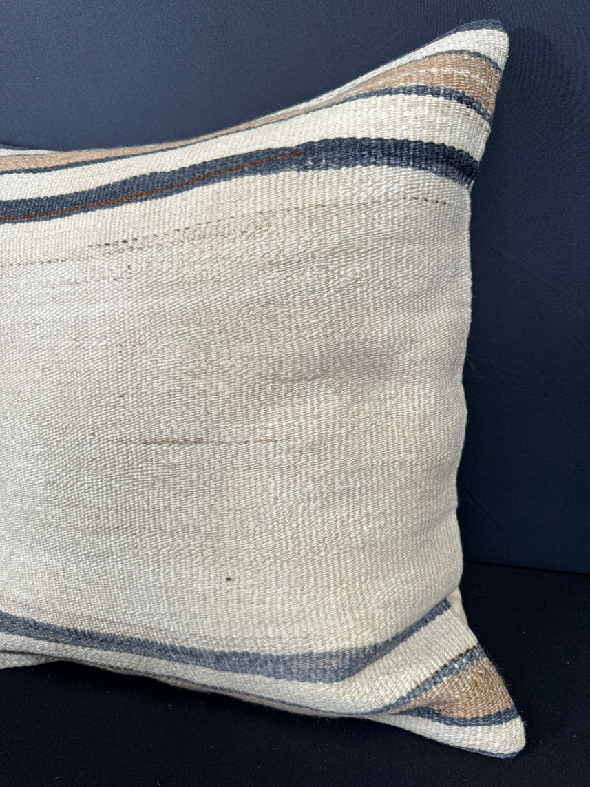 Turkish Hemp Pillow Cushion Natural Beige Black Pillow Cushion Cover 20x20 #30576