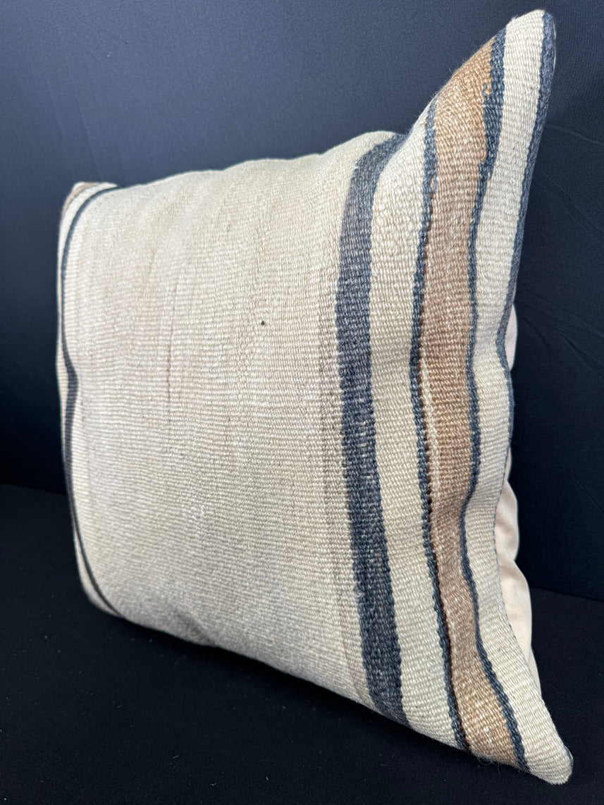 Turkish Hemp Pillow Cushion Natural Beige Black Pillow Cushion Cover 20x20 #30576