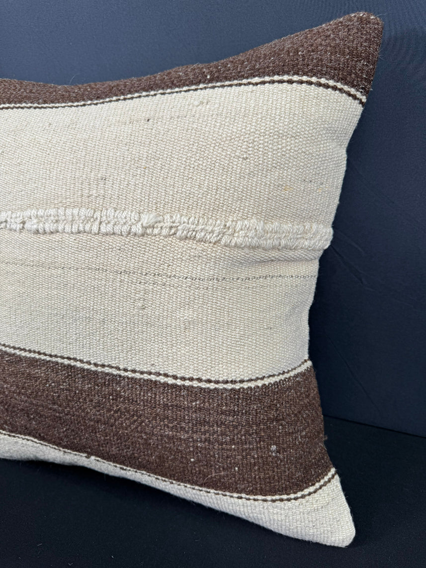 Turkish Hemp Pillow Cushion Natural Beige Brown Pillow Cushion Cover 20x20 #30554