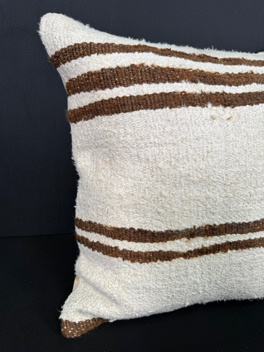 Turkish Hemp Pillow Cushion Natural Beige Brown Pillow Cushion Cover 20x20 #30553