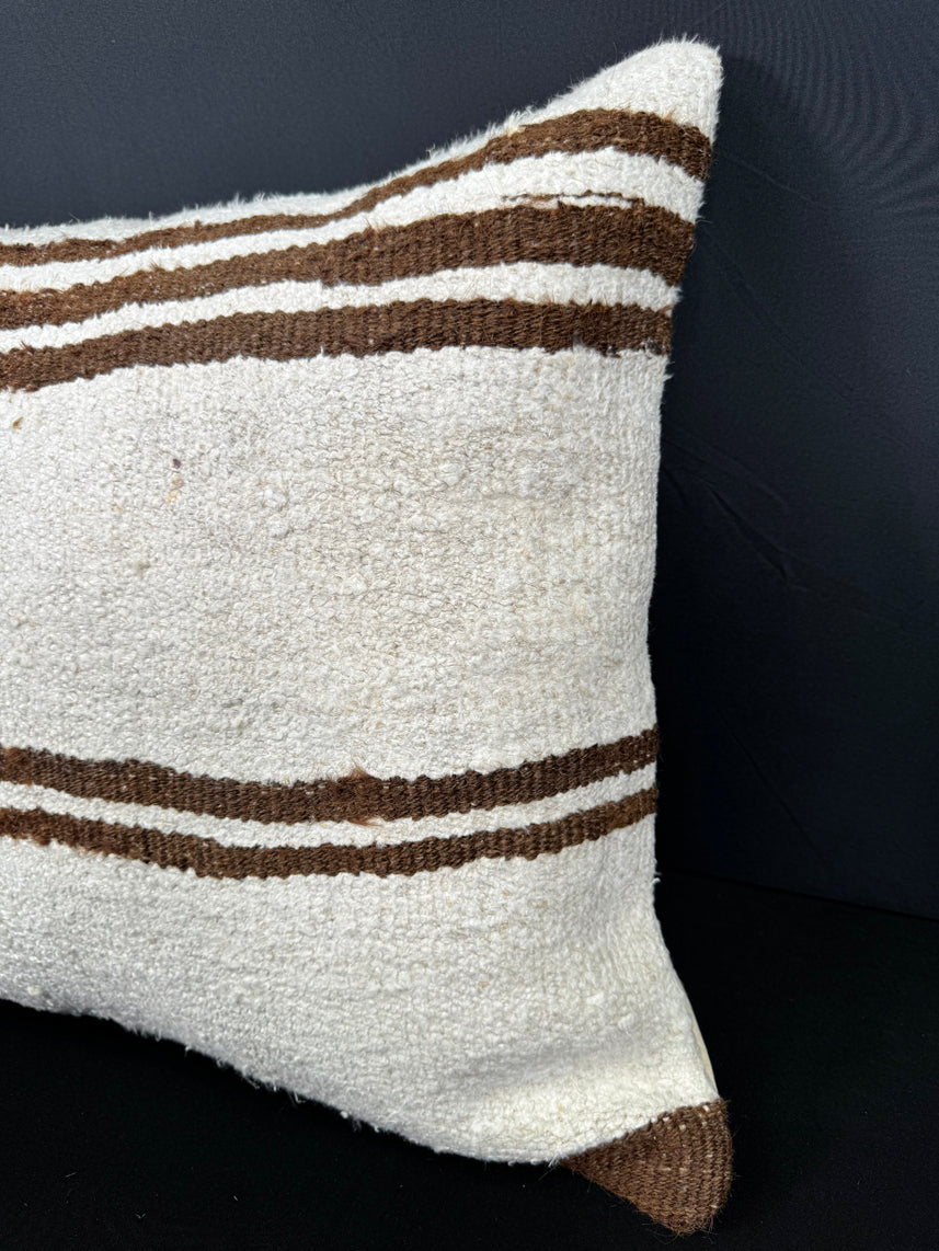 Turkish Hemp Pillow Cushion Natural Beige Brown Pillow Cushion Cover 20x20 #30553