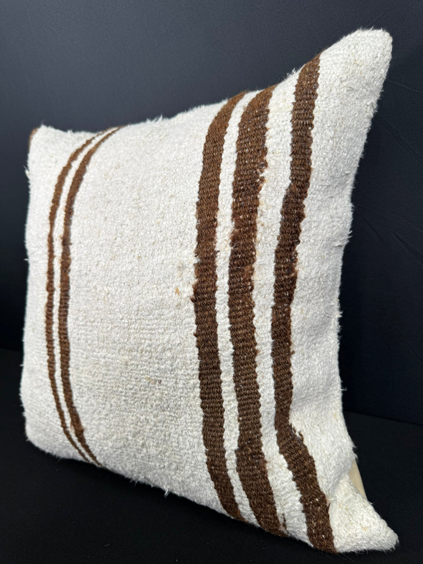 Turkish Hemp Pillow Cushion Natural Beige Brown Pillow Cushion Cover 20x20 #30553