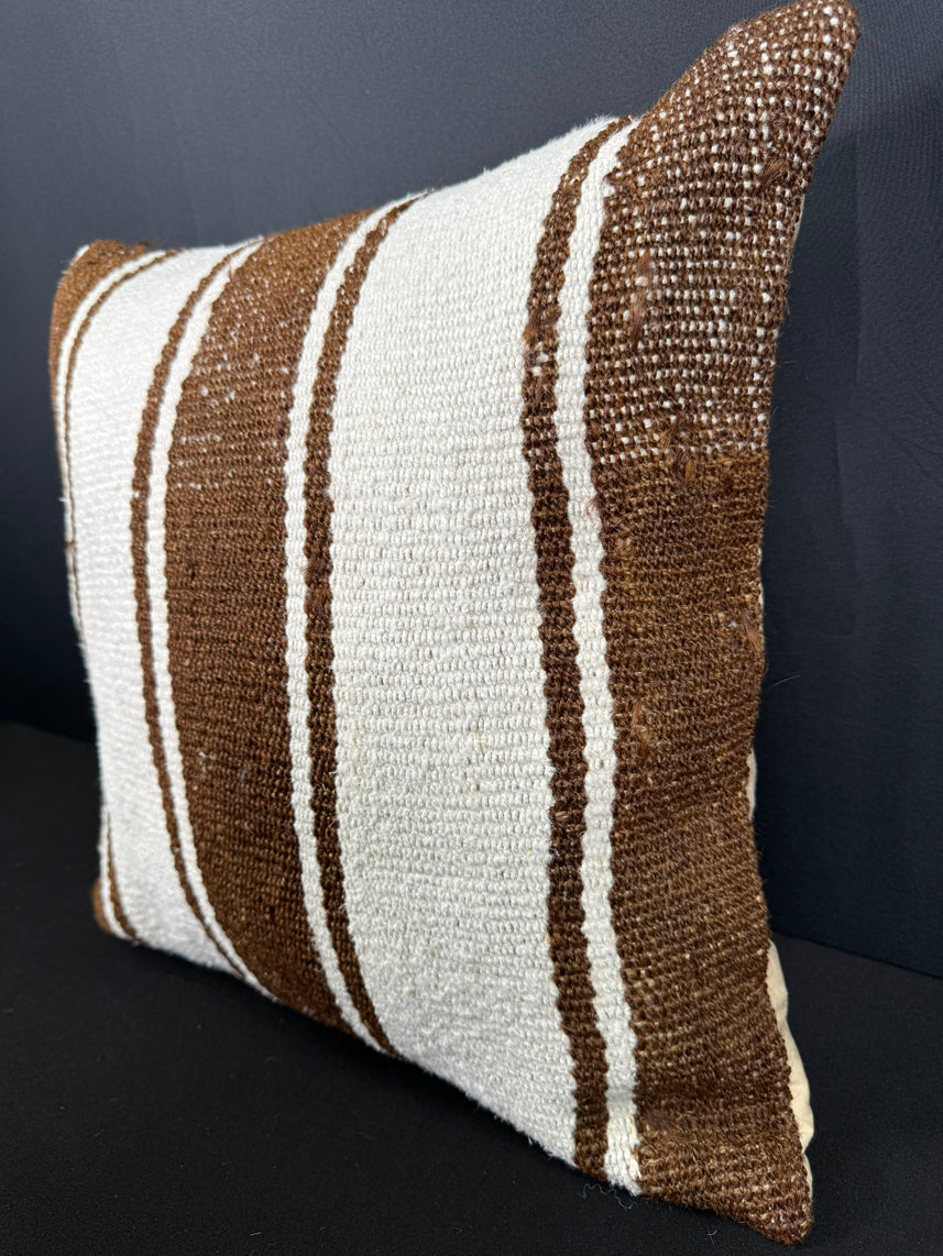Turkish Hemp Pillow Cushion Natural Beige Brown Pillow Cushion Cover 20x20 #30561