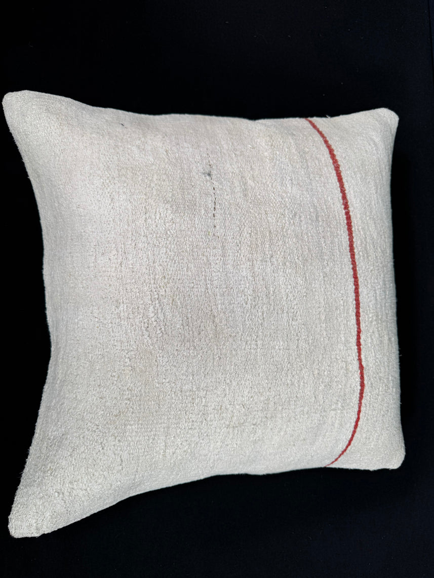 Turkish Hemp Pillow Cushion Natural Beige Red Pillow Cushion Cover 20x20 #30578