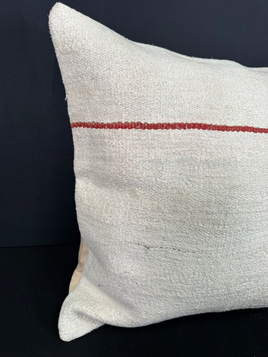 Turkish Hemp Pillow Cushion Natural Beige Red Pillow Cushion Cover 20x20 #30578