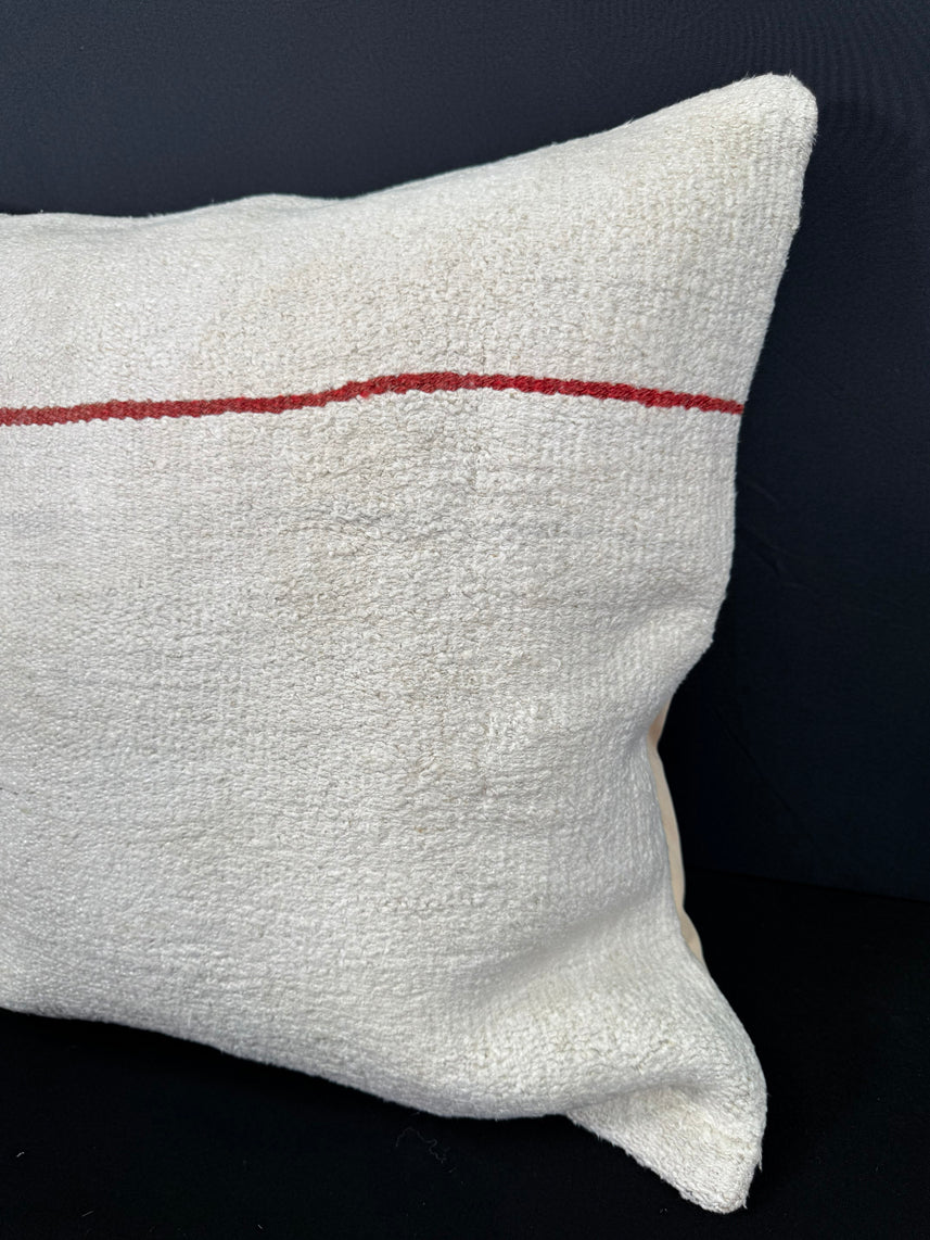 Turkish Hemp Pillow Cushion Natural Beige Red Pillow Cushion Cover 20x20 #30578