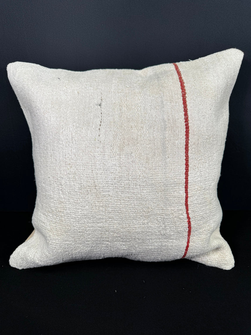 Turkish Hemp Pillow Cushion Natural Beige Red Pillow Cushion Cover 20x20 #30578