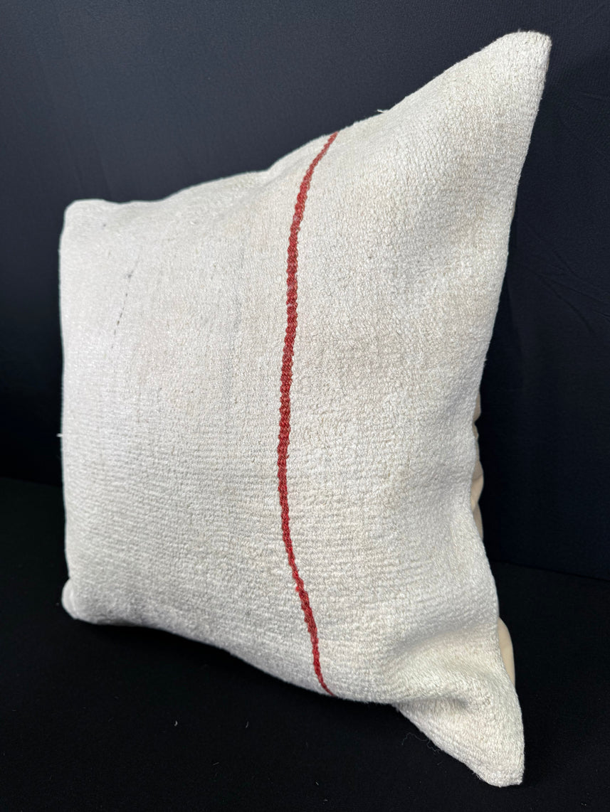 Turkish Hemp Pillow Cushion Natural Beige Red Pillow Cushion Cover 20x20 #30578