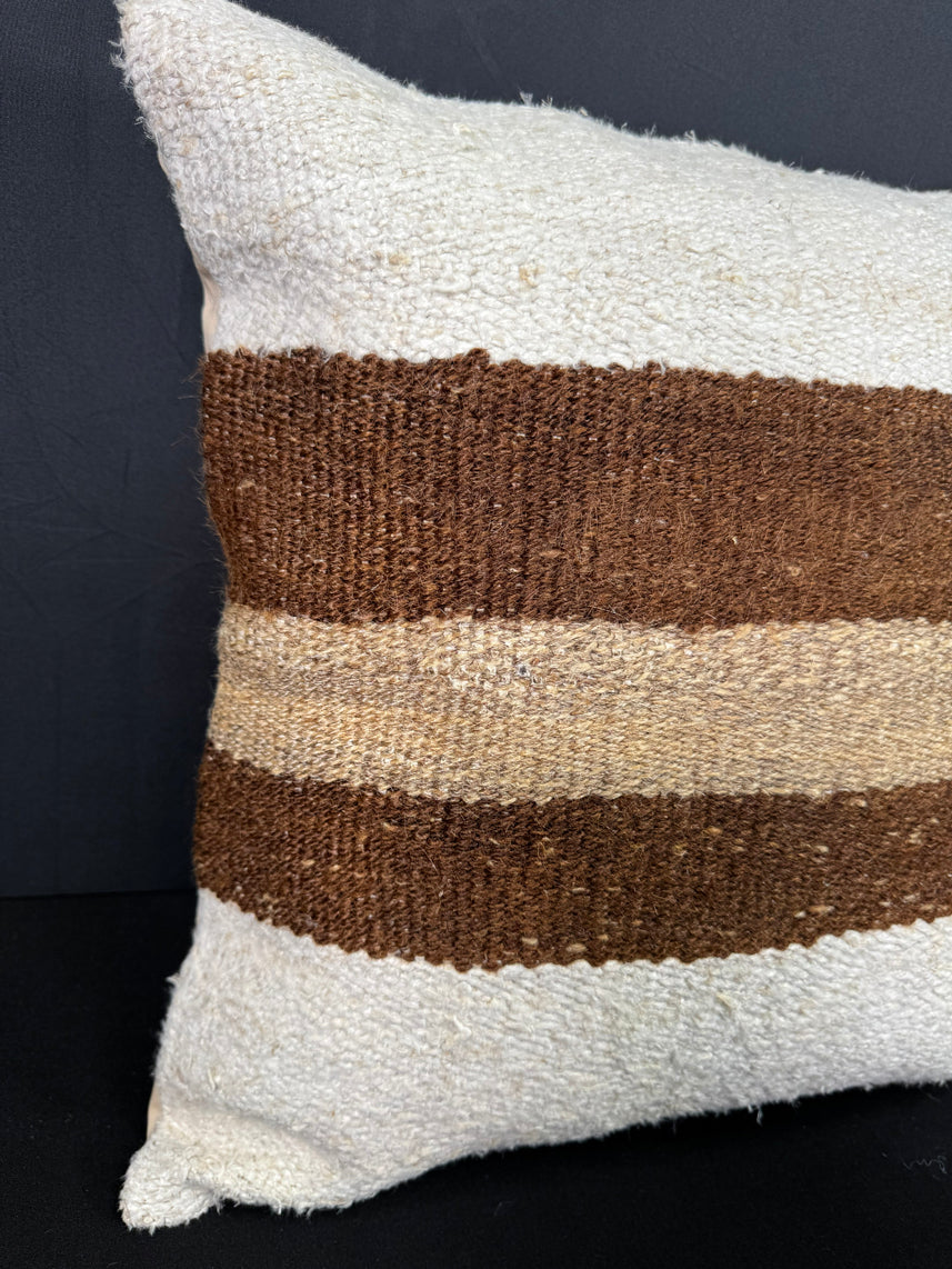 Turkish Hemp Pillow Cushion Natural Beige Brown Pillow Cushion Cover 20x20 #30559