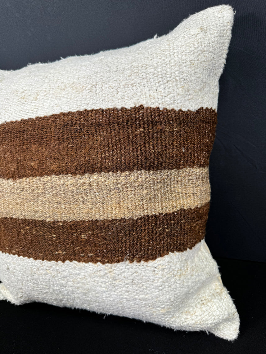 Turkish Hemp Pillow Cushion Natural Beige Brown Pillow Cushion Cover 20x20 #30559